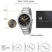 Maserati Stile Chronograph Black Dial Silver Steel Strap Watch For Men - R8873642010