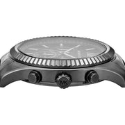 Michael Kors Lexington Chronograph Black Dial Black Steel Strap Watch for Men - MK9154