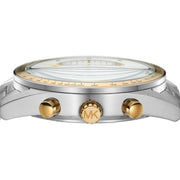 Michael Kors Accelerator Chronograph White Dial Silver Steel Strap Watch For Men - MK9112