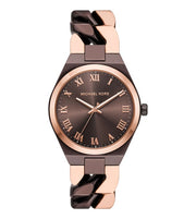 Michael Kors Lennox Analog Brown Dial Two Tone Steel Strap Watch for Women - MK7501