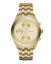 Marc Jacobs Peeker Chronograph Gold Dial Gold Steel Strap Watch for Women - MBM3393