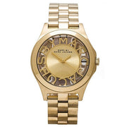 Marc Jacobs Henry Gold Dial Gold Steel Strap Watch for Women - MBM3292