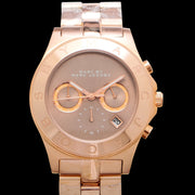 Marc Jacobs Blade Chronograph Brown Dial Rose Gold Steel Strap Watch for Women - MBM3308