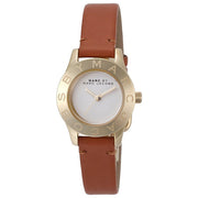 Marc Jacobs Mini Blade White Dial Brown Leather Strap Watch for Women - MBM1219