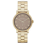 Marc Jacobs Baker Grey Dial Gold Steel Strap Watch for Women - MBM3281