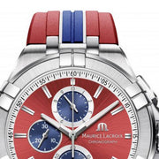 Maurice Lacroix Aikon Beach Volley Vikings Limited Edition Red Dial Red Rubber Strap Watch for Men - AI1018-SS001-530-6