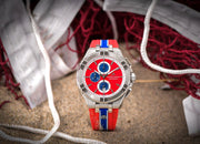 Maurice Lacroix Aikon Beach Volley Vikings Limited Edition Red Dial Red Rubber Strap Watch for Men - AI1018-SS001-530-6