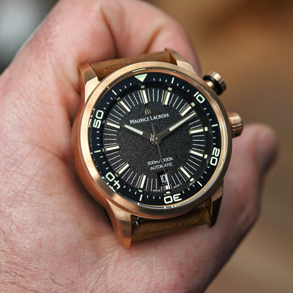 Maurice Lacroix Pontos S Diver Automatic Black Dial Brown Leather