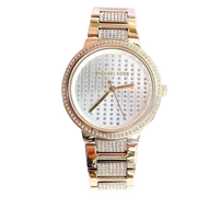 Michael Kors Gabbi Crystals Gold Dial Gold Steel Strap Watch For Women - MK3985