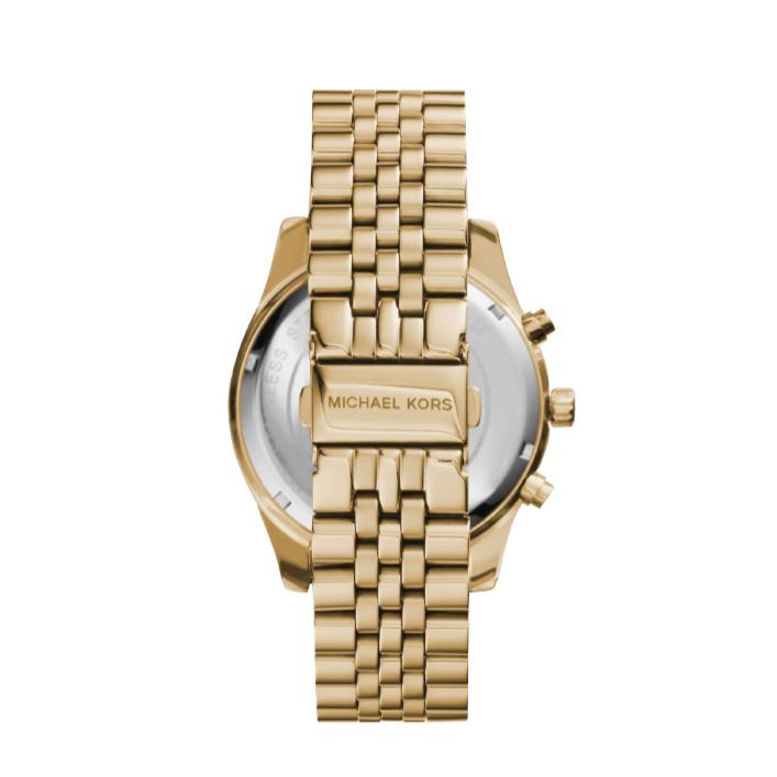 Michael Kors Lexington Gold Dial Gold Steel Strap Watch for Women Michael Kors Lexington Gold Dial Gold Steel Strap Watch for Women