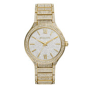 Michael Kors Kerry Crystals Gold Dial Gold Steel Strap Watch For Women - MK3360