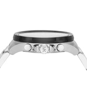 Michael Kors Brecken Chronograph Black Dial Silver Steel Strap Watch For Men - MK8847