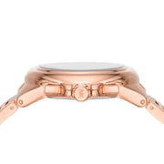 Michael Kors Camille Chronograph White Dial Rose Gold Steel Strap Watch For Women - MK7271