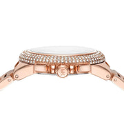 Michael Kors Camille Chronograph White Dial Rose Gold Steel Strap Watch For Women - MK6995