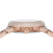 Michael Kors Camille Multifunction Crystals Rose Gold Dial Rose Gold Steel Strap Watch For Women - MK6997