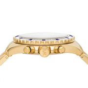 Michael Kors Everest Chronograph Blue Dial Gold Steel Strap Watch For Women - MK6971