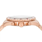 Michael Kors Everest Chronograph Black Dial Rose Gold Steel Strap Watch for Women - MK6972
