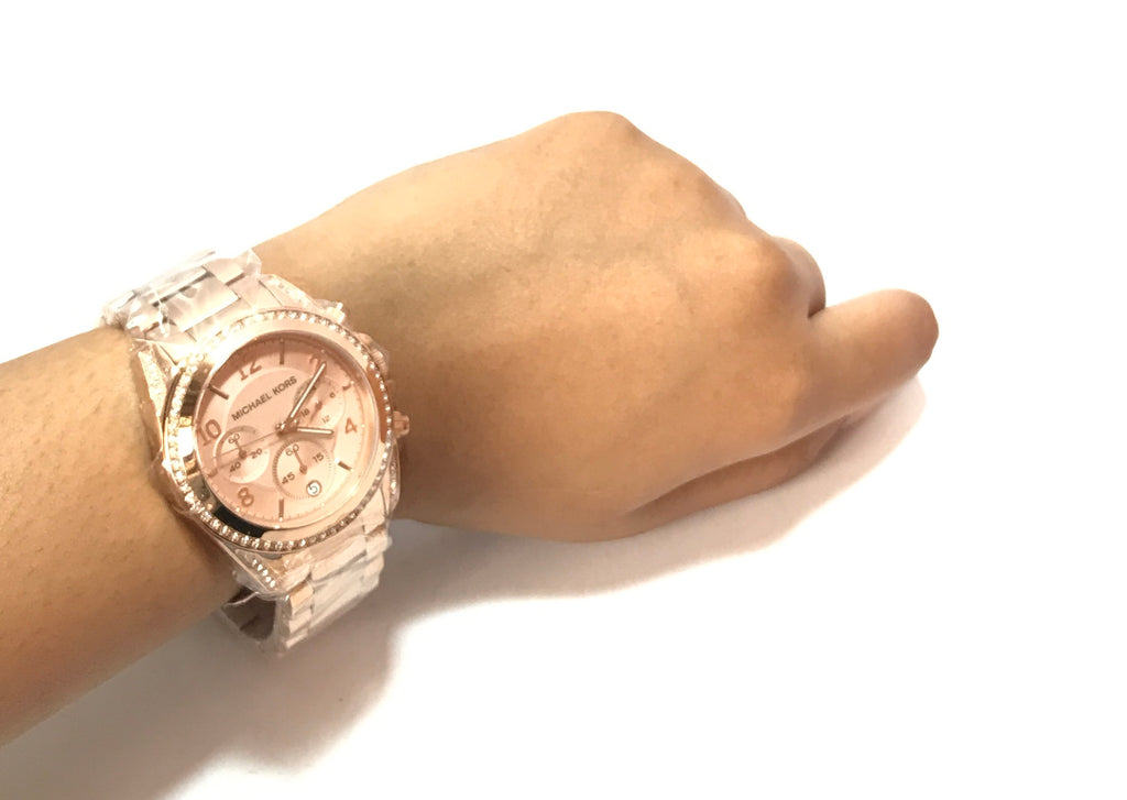 Michael Kors Blair Rose Gold Dial Rose Gold Steel Strap Watch for Women - MK5263