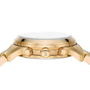 Michael Kors Runway Chronograph Blue Dial Gold Steel Strap Watch For Women - MK7353