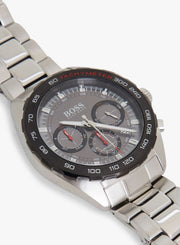 Hugo Boss Intensity Chronograph Black Dial Silver Steel Strap Watch For Men - 1513680