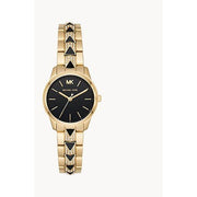 Michael Kors Runway Mercer Quartz Black Dial Two Tone Steel Strap Watch For Women - MK6672
