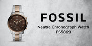 Fossil Neutra Chronograph Brown Dial Two Tone Steel Strap Watch for Men - FS5869