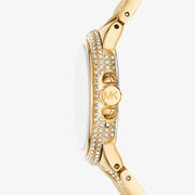 Michael Kors Camile Analog White Dial Gold Steel Strap Watch for Women - MK4801