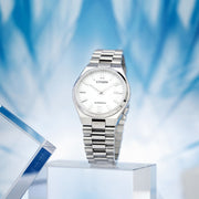 Citizen Tsuyosa Automatic White Dial Silver Steel Strap Watch For Men - NJ0150-81A