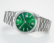 Citizen Tsuyosa Automatic Green Dial Silver Steel Strap Watch For Men - NJ0150-81X
