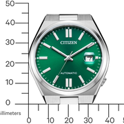 Citizen Tsuyosa Automatic Green Dial Silver Steel Strap Watch For Men - NJ0150-81X