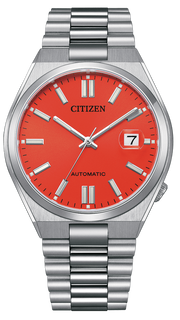 Citizen x Pantone Automatic Blazing Red Dial Silver Steel Strap Watch For Men - NJ0158-89W