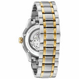 Bulova BVA Skeleton Silver Dial Two Tone Steel Strap Watch for Men - 98A230