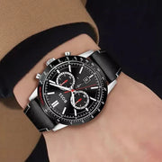 Hugo Boss Rafale Chronograph Black Dial Black Leather Strap Watch For Men - 1513390