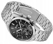 Hugo Boss Champion Chronograph Black Dial Silver Steel Strap Watch for Men - 1513871