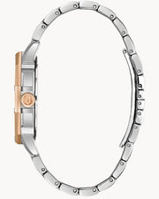 Bulova Octova Crystal Silver Dial Two Tone Steel Strap Watch for Men - 98C133
