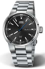 Oris Williams Day Date Black Dial Silver Steel Strap Watch for Men - 0173577404154-0782450S