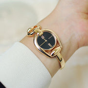 Gucci Horsebit Collection Black Dial Rose Gold Steel Strap Watch For Women - YA139507