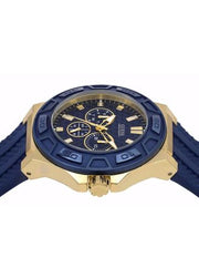 Guess Force Blue & Rose Gold Dial Blue Silicone Strap Watch For Men - W0674G2