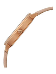 Emporio Armani Kappa Rose Gold & White Dial Beige Nude Leather Strap Watch For Women - AR2510