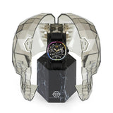Philipp Plein Skeleton Spectre Black Dial Black Silicone Strap Watch for Men - PWRAA1023