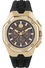 Philipp Plein Hyper Sport Chronograph Gold Dial Black Silicone Strap Watch for Men - PWTBA0423