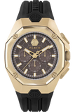 Philipp Plein Hyper Sport Chronograph Gold Dial Black Silicone Strap Watch for Men - PWTBA0423