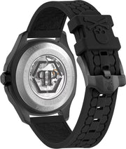 Philipp Plein Skeleton Spectre Black Dial Black Silicone Strap Watch for Men - PWRAA1023