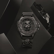 Philipp Plein The Skull Black Dial Black Silicone Strap Watch for Men - PWAAA0721
