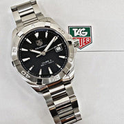 Tag Heuer Aquaracer Automatic Black Dial Silver Steel Strap Watch for Men - WAY2110.BA0928