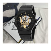 Maserati Potenza Skeleton Limited Edition Black Dial Black Leather Strap Watch For Men - R8821108027