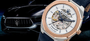 Maserati Stile Automatic Limited Edition White Dial Blue Leather Strap Watch For Men - R8821142001