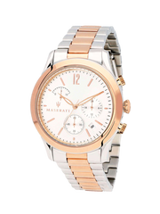 Maserati Tradizione White Dial Two Tone Stainless Steel Strap Watch For Men - R8873625001