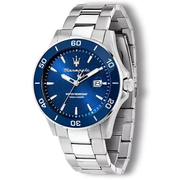 Maserati Competizione Quartz Blue Dial Silver Steel Strap Watch For Men - R8853100036
