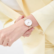 Michael Kors Pyper Quartz Mother of Pearl White Dial Rose Gold Mesh Strap Watch For Women - MK4588
